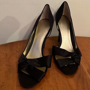 Satin Formal Heels — Black — Size 9– Nine West